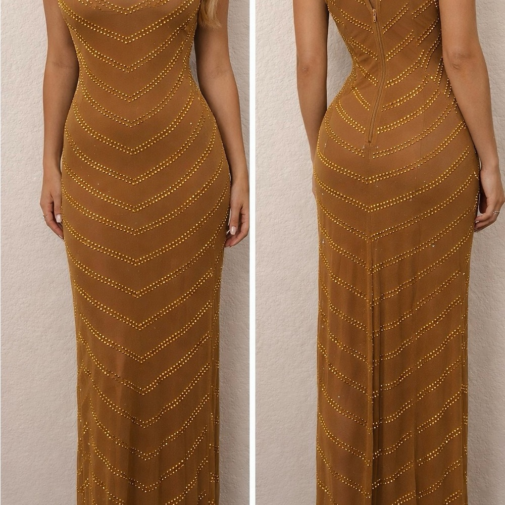 Elegant Brown Maxi Dress